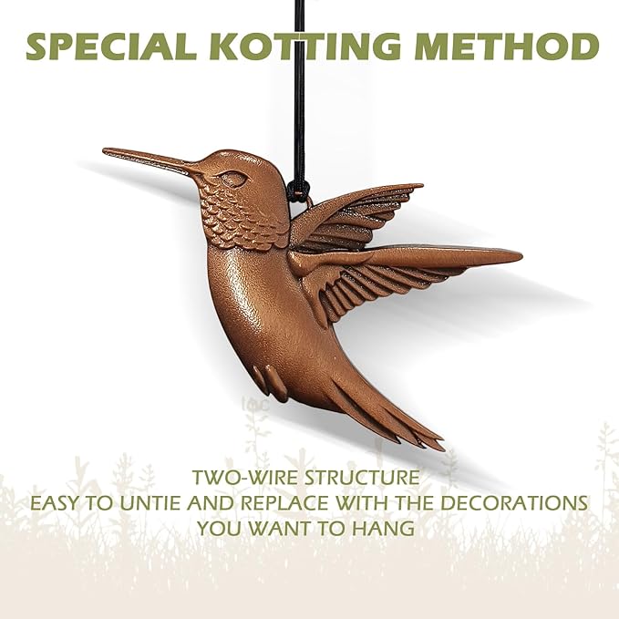 Hummingbird Wind Chimes for Outside,32 "Memorial Outdoor Wind Chime Create a Zen Atmospherer,Hummingbird Gift for Women Mother Father Christmas,Home Garden Patio Yard Decor(Copper)