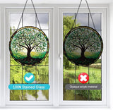 Mom Grandma Gift, Tree of Life Suncatcher, Stained Glass Window Hanging, Sun Catchers Indoor Window, Handmade Suncatchers for Windows Hanging, Spring Home Garden Decor Glass Panel