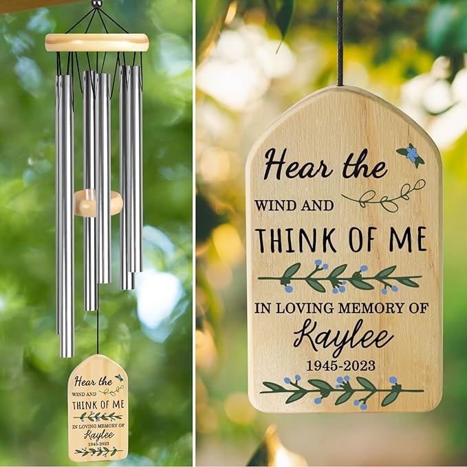 Memorial Wind Chimes for Outside - Sympathy Gifts for Loss of Loved One - Bereavement Gift - in Memory of Loved One - Memorial Gifts for Loss of Mother Father Condolence Remembrance