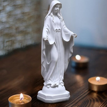 QIANLING 12-Inch Virgin Mary Statue Outdoor, Yard Decor Blessed Mary Outdoor Statue, Religious Outdoor Decor Sun Protection Mary Garden Statue, Suitable for Garden, Courtyard, Outdoor Graveyard Decor