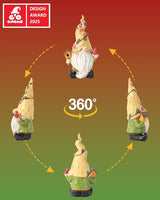 GoGnome Hand-Painted Resin Garden Gnome with Cardinal Figurine - 6.5" Summer and Spring Decorations for Home Decor and Yard - Gnome Gifts for All Ages (Yellow)