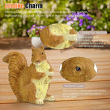 Brown Squirrel Statue with Acorn – Hand-Painted Polyresin Garden Figurine for Lawn & Patio – Small Nature-Inspired Outdoor Décor