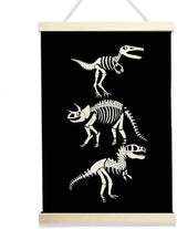 NQDWX Dinosaur Wood Poster Hanger - Dino Wall Decor for Kids Room, 12x17 Inch Rustic Wooden Hanging Sign, Dinosaur Banner, Unique Nursery Decor Gift for Boys & Girls. (134)