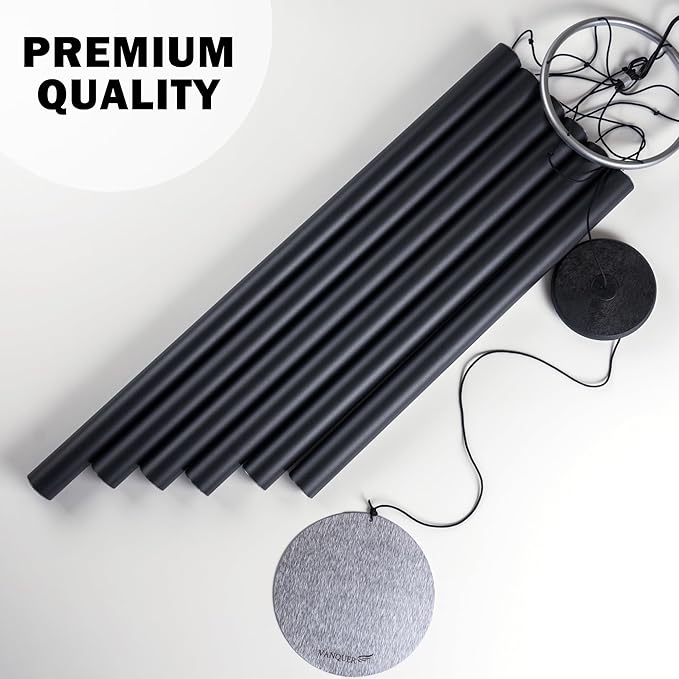 Extra Large Wind Chimes for Outside Deep Tone - 58'' Wind Chimes Outdoor Clearance, Deep Tone Chimes, Windchimes Outdoors, Memorial Wind Spinner, Sympathy Gift, Home Décor (Black)