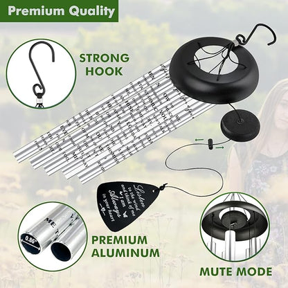 Sympathy Memorial Wind Chimes for Outside Loss of Loved One, Sympathy Gift Baskets Windchimes Outdoors in Memory of A Loved One, Grief Funeral Bereavement Memorial Gifts for Loss of Father Mother, 32"