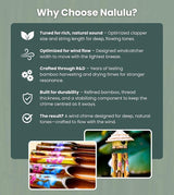 Nalulu Flory Bamboo Wind Chimes - Oustide Outdoor Wooden Windchimes with Birdhouse, Handcrafted with Calming Deep Tones, Ideal Home Decor or Gift for Him and Her