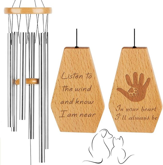 Dog Memorial Gifts Wind Chime, Cat Memorial Gift for Loss of Pet, Loss of Dogs Sympathy Gift, In Memory of Pets Dog Cat Passing Away, Pets Remembrance Bereavement Gifts,Cats Grieving Dogs Pet Sympathy