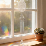 Meditation Mandala Wind Chimes with Sun Catcher - Healing Gifts & Stress Relief for Anxiety, Relaxing Self-Care Gift for Home Decor, Outdoor Patio, Yoga Space
