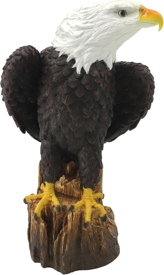 Bald Eagle Statue, Indoor Outdoor Animal Sculptures, Christmas Animal Decoration for Patio Porch Yard, Home Garden Desk Office Decor Art Figurine Ornament