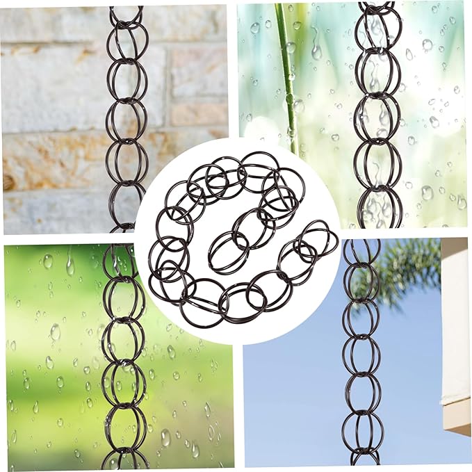 VOSAREA Decorative Copper Gutter Downspout Chain 1M Garden Rainwater Diverter Hummingbird Design for Outdoor Winter Drainage