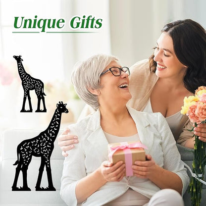 Giraffe Metal Decorative Garden Stakes Giraffe Gifts for Women Men Mom Birthday Gifts Silhouette Statues for Garden Decor, Yard Art, Patio, Outside, Lawn Ornaments, Outdoor Decorations