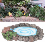 Fairy Garden Rock Pond 6.5in Long Hand Painted Lifelike Durable Resin Miniature Pond for Home Micro Landscape Decoration Miniature Garden Accessories