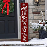 Merry Christmas Sign Xmas Front Door Hanging Decor Wooden Vertical Indoor Outdoor Porch Standing Signs For Garden Home Yard Farmhouse Porch 47.2 x 7.8 Inch