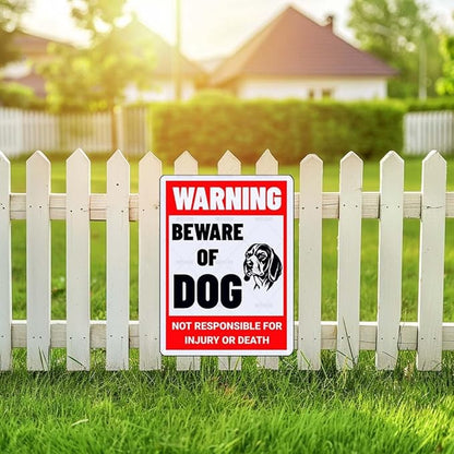 Beware of Dog Sign Beagle Metal Sign Warning Beware of Dog Signs for Fence Outdoor Farm Garden Gate Home Yard Decor 8x12 Inch