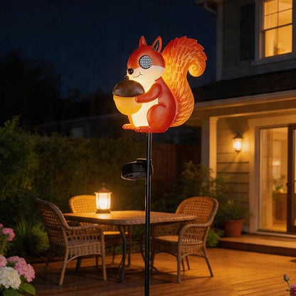 Romart Solar Stake Lights Outdoor Waterproof, Squirrel Solar Garden Path Light with Rotating Light-Up Eyes, Decorative Yard Lawn Landscape Decor