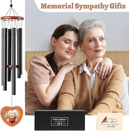 Memorial Wind Chimes for Outside - Personalized Cardinal Sympathy Wind Chimes Gifts for Loss of Loved One, Loss Mom Dad Grandpa Grandma Bereavement Remembrance Grief Gifts
