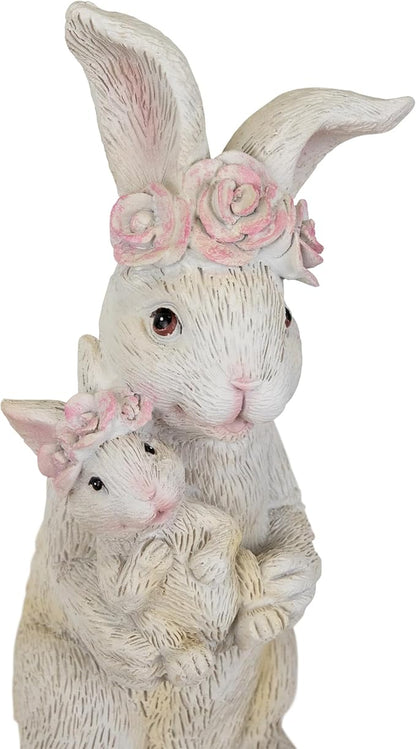 Northlight Mother and Baby Bunny Outdoor Garden Easter Statue - 9.25"