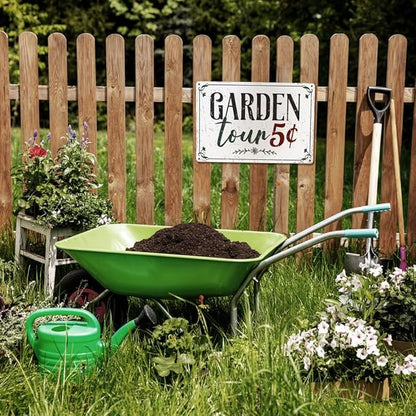 Funny Garden Decor Metal Sign - 12" x 8", Outside Signs, Gifts for Gardener, Plant Lover