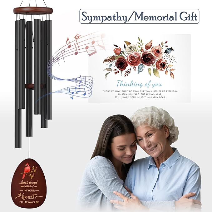 Cardinal Wind Chimes in Memory of Loved One,Sympathy Wind Chimes Memorial Wind Chime for Loss of a Loved One Mother Father,Cardinal Gifts & Sympathy Gift for Bereavement,Condolence,Funeral