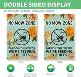 Perfectinsoy No Mow May Zone Sign, Pardon the Weeds We're Feeding the Bees Funny Garden Flag, Pollinator Friendly Yard Banner, Bee Lover Gifts for Gardener, Welcome Yard Farmhouse Spring Outdoor Decor