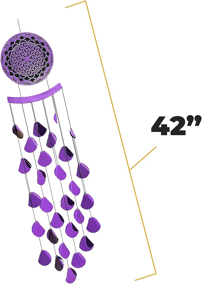 VP Home 42-inch Shimmering Mandala Wind Chimes for Outside Unique Mandala Shimmering Windchimes Outdoor Decoration Garden Decoration, Mandala Wind Chime Gift for Women, Mom, Grandma, Unisex