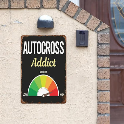 Vintage Metal Tin Sign Autocross for Home,Patio,Yard,Kitchen & More 8x12 Inches Retro Funny Quote Wall Decor for Indoor & Outdoor Use