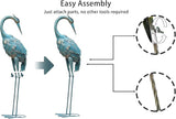 35-40 Inch Standing Garden Crane Statues for Outdoor, Metal Birds Yard Art Garden Crane Sculpture for Home Backyard Pond Patio Lawn Spring Decoration, Easter Decorations for Home, Set of 2