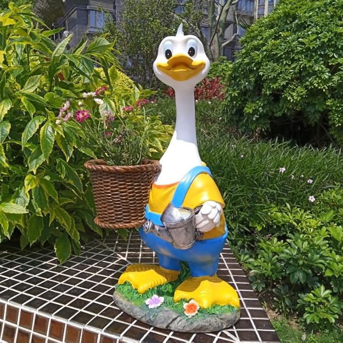 Couple Duck Garden Statue Duck Succulent Plant Flower Pot Goose Flower Pot Sculpture Indoor and Outdoor Art Decoration Courtyard Terrace Balcony Living Room Office Decoration Festival Gifts