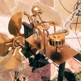 Handmade Metal Drummer Windmill, Drummer Music Figurines and Statues,Metal Art Musician Rocking Figurine Wind Mill for Garden Yard Lawn Patio (Drummer)