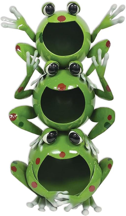 Sunset Vista Designs MF011 Outdoor Metal Sculpture Solar Lights Collection Yard and Garden Art, 19", Froggy