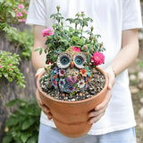 Garden Stake Decor, Acrylic 2D Flat Cute Animal Statue, Fairy Sculptures Ornament Indoor Outdoor Yard Lawn Pot Plant Decorative Accessories (Bohemian owl)