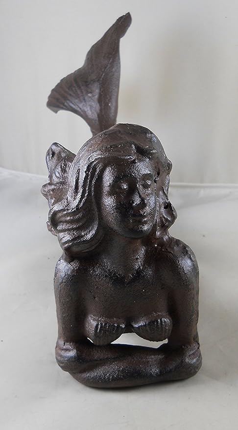 Cast Iron Dreaming Mermaid Figure ~ Nautical Garden Decor