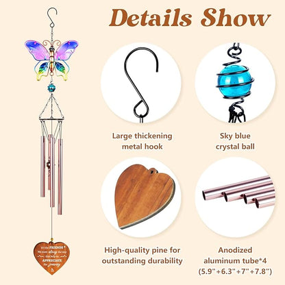 Friend Gifts for Women, Best Friend Wind Chimes, Birthday for Best Friends Woman, Friendship Gift, Soul Sister, Bestie, Long Distance Gift