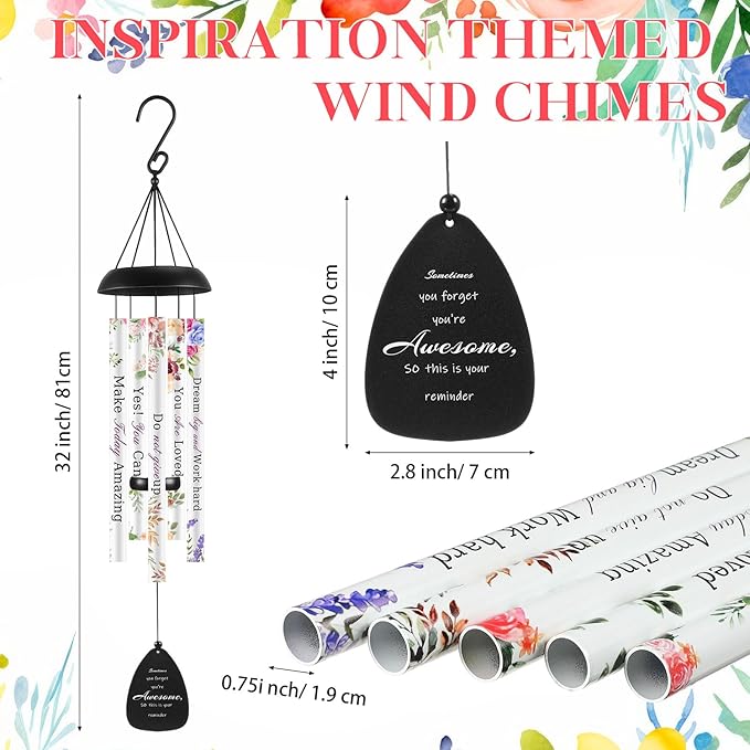 Sometimes You Forget You're Awesome Gifts for Women Large 32in Inspirational Wind Chimes Thank You Appreciation Gift for Mother's Day Graduation Boss Teacher Coworkers Employee Pastor Friend