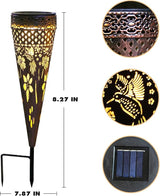 Hummingbird 4 Pack Solar Pathway Lights Metal Yard Garden Light Street Outdoor Landscape Lights Solar Powered Patio Walkway Path Sidewalk Outside Waterproof Lawn Decor Gift Mother Grandmom