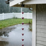 Retro Red Cup Rain Chain, 103.9" Metal Rain Catcher Chain for Gutters, Decorative Outdoor Rain Chain with Distressed Finish, Garden Downspout Diverter Replacement Gift
