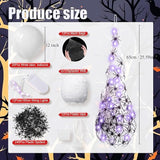 12 Pack Halloween Spider Hanging Egg Sacks Halloween Spider Sacks Decoration Large Props White Webs for Yard Haunted House Lawn Tree Outdoor Party Decor(Purple)
