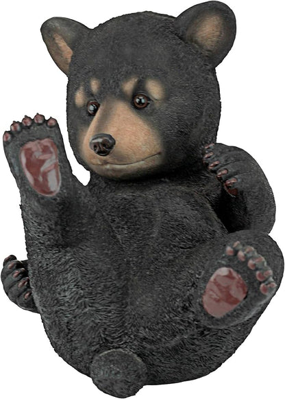 Design Toscano Roly-Poly Bear Cub Statue, Rolling Bear, Black