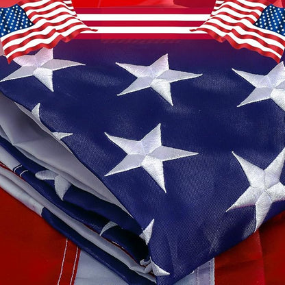 American Flag 3x5 ft - Embroidered Stars,Sewn Stripes, Durable Nylon,UV Protected,Brass Grommets,Perfect for Outdoor/Outside Use Heavy Duty US USA Flags