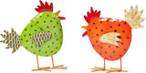 Metal Chicken Decoration Set of 2, Outdoor and Indoor Garden Sculpture for Yard Art, Backyard Patio Lawn Decor, for Family Lovers Housewarming