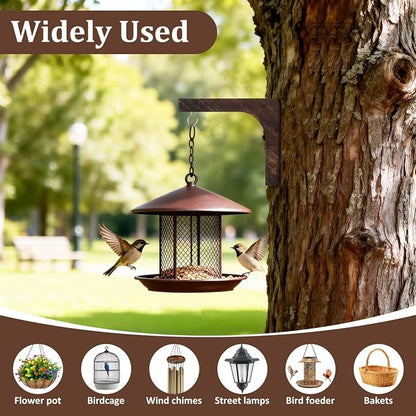 Abaodam Wooden Wall Mounted Hanging Plant Hanger Wall Hooks for Flower Bracket Planter Wind Chimes Patio Decor