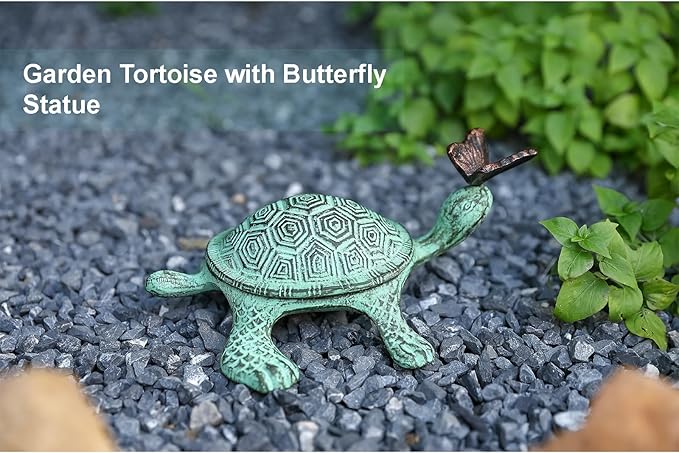 9”L Cast Iron Turtle Key Hider ，Hidden Key Holder for Outside ，Outdoor Hidden Key Holder