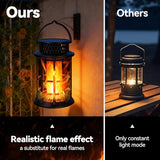 ELUTENG Solar Lantern Outdoor Waterproof Flickering Flame Hanging Lantern, 1200mAh Solar Torch Lights for Patio | Pathway | Yard | Outside Decor