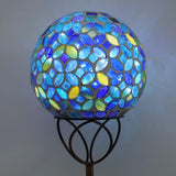 Solar Lights Outdoor Decorative, Solar Gazing Ball Mosaic Garden Stakes Decorative Waterproof Outdoor Lights for Pathway Yard Lawn Decoration (Blue)