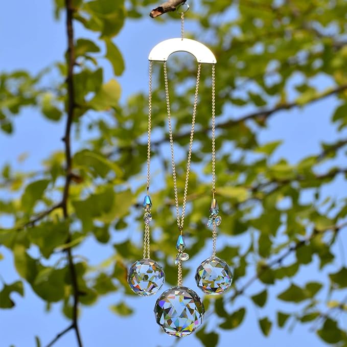 30/30/40mm Crystal Ball Prisms Suncatcher Hanging Ornament Chakra Crystals Rainbow Maker for Home,Garden Decoration