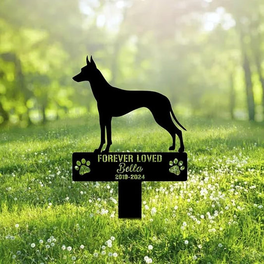 Custom Pharaoh Hound Dog Metal Memorial Garden Stake Personalized Pet Grave Marker Name Sign Remembrance Stake Decor Sympathy Dog Loss,Outdoor Statues for Yard Garden Lawn Patio Pathway Grave.