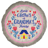 Magnolia Garden 10-Inch Love Grows at Grandma's House Decorative Stepping Stone – Heart & Floral Resin Garden Walkway Tile – Whimsical Colorful Outdoor Accent