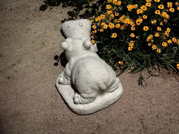 Concrete Tropical Hippo Statue Outdoor Garden Art