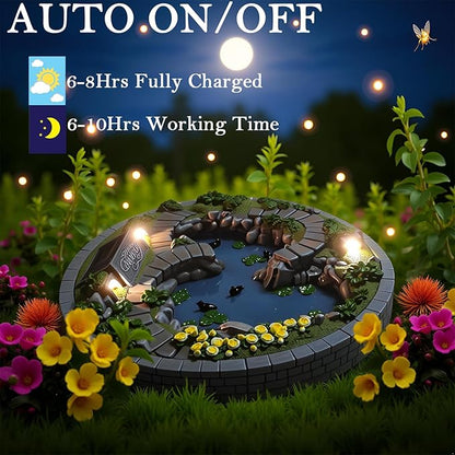 Kai Dream Fairy Garden Pond Decoration - Solar Miniature Fairy Garden Figurines & Accessories, Serenity Theme Outdoor Garden Ornament for Patio, Yard, Housewarming Gift