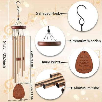 Christian Gifts for Women Men - Inspirational Bible Verse Wind Chimes for Outside, Religious Faith Based Gifts for Mother Sisters Friends Birthday Christmas Easter Baptism Communions